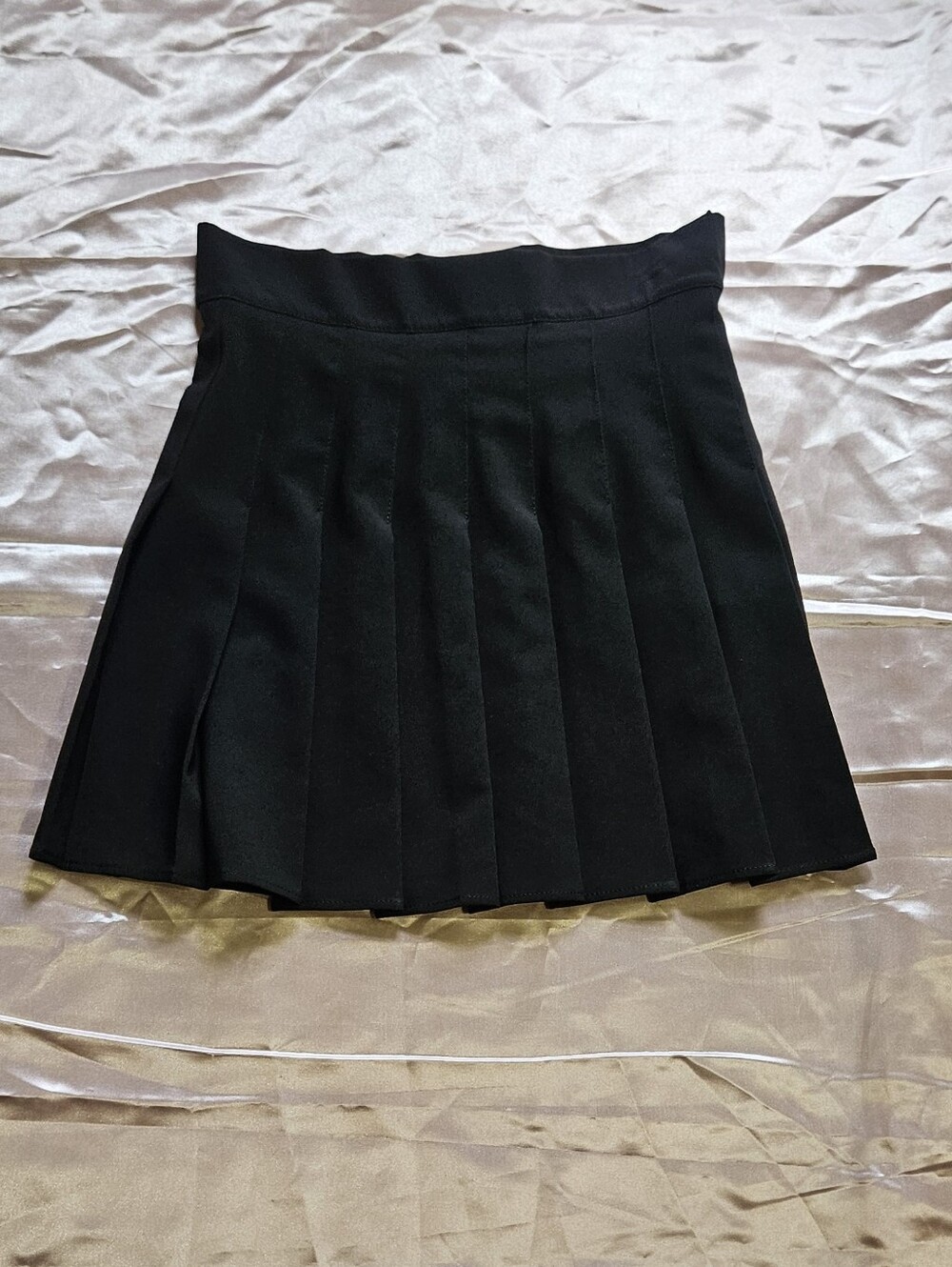 Boohoo Black Pleated Skater Mini Skirt
